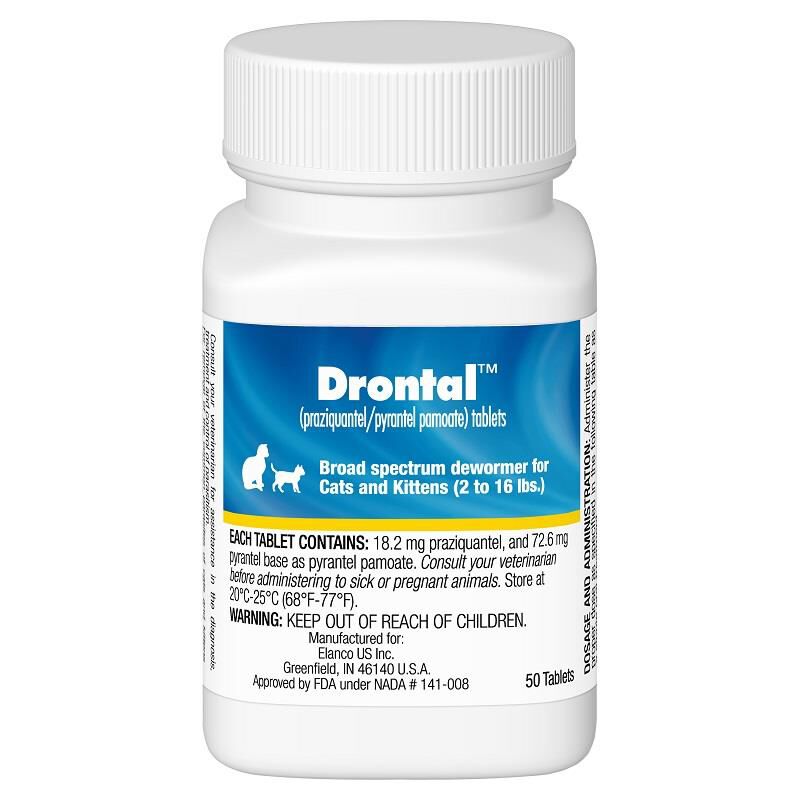 Bayer Animal Health Drontal Tablets Deworming Cats and Kittens 50 Tablets